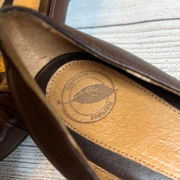 Nurture Brown Leather Women's Wedge Heel Shoes Size 9 - Picture 4 of 6